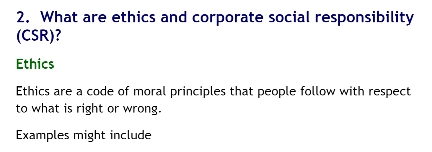 What are ethics and corporate social responsibility?